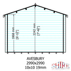 Shire Avesbury 19mm Log Cabin 10x10