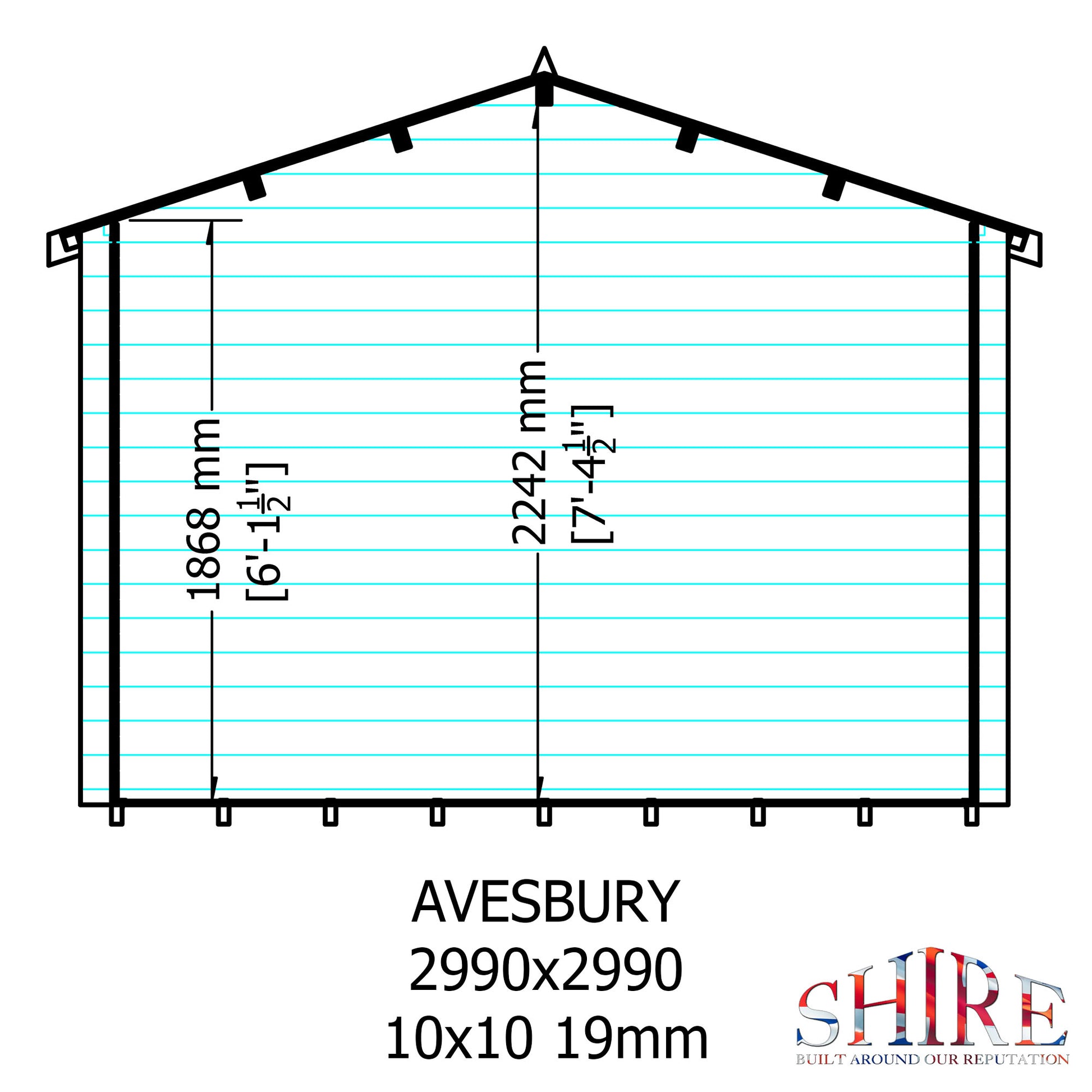 Shire Avesbury 19mm Log Cabin 10x10