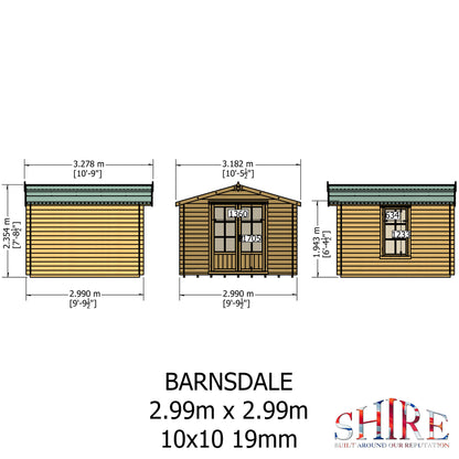 Shire Barnsdale 19mm Log Cabin 10x10