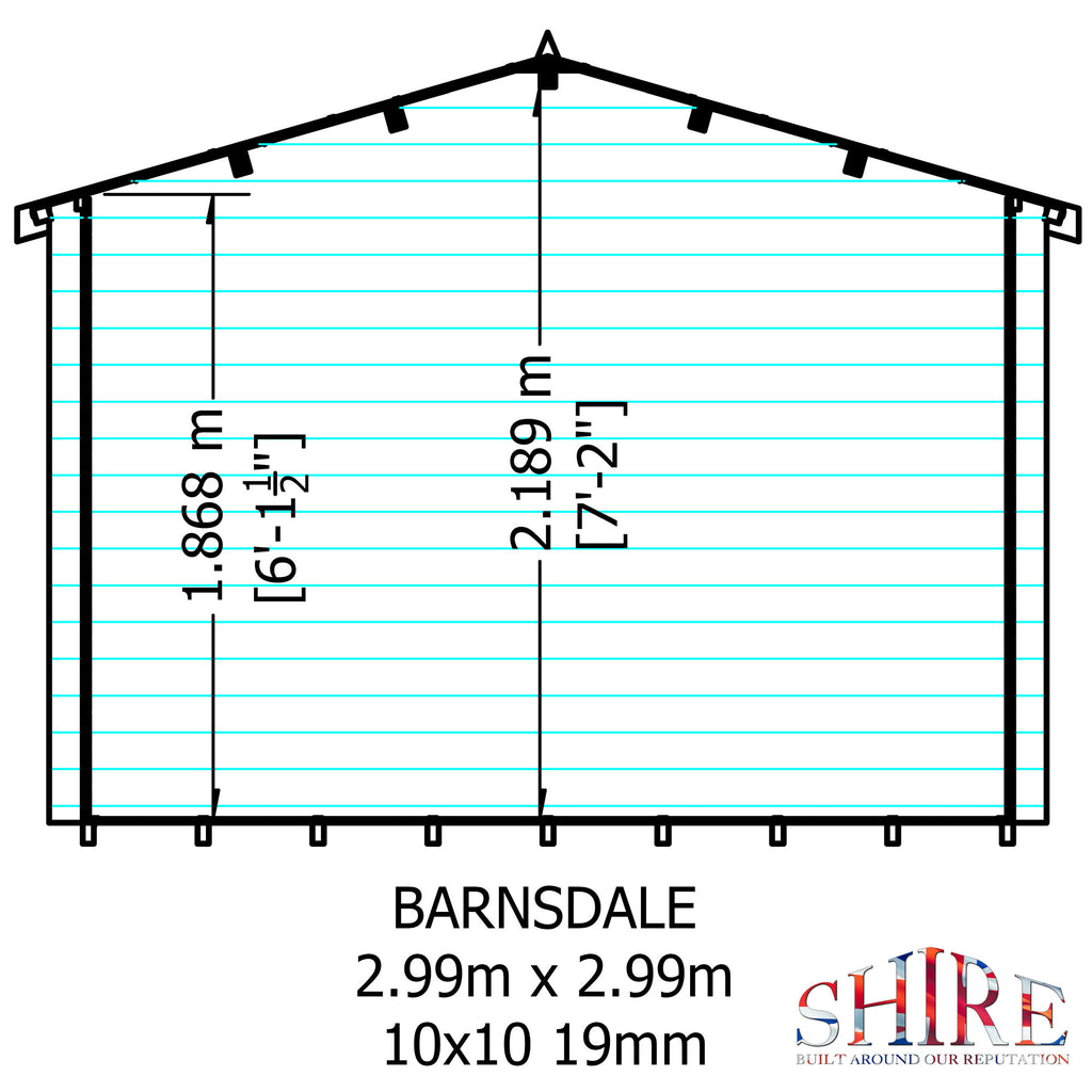 Shire Barnsdale 19mm Log Cabin 10x10