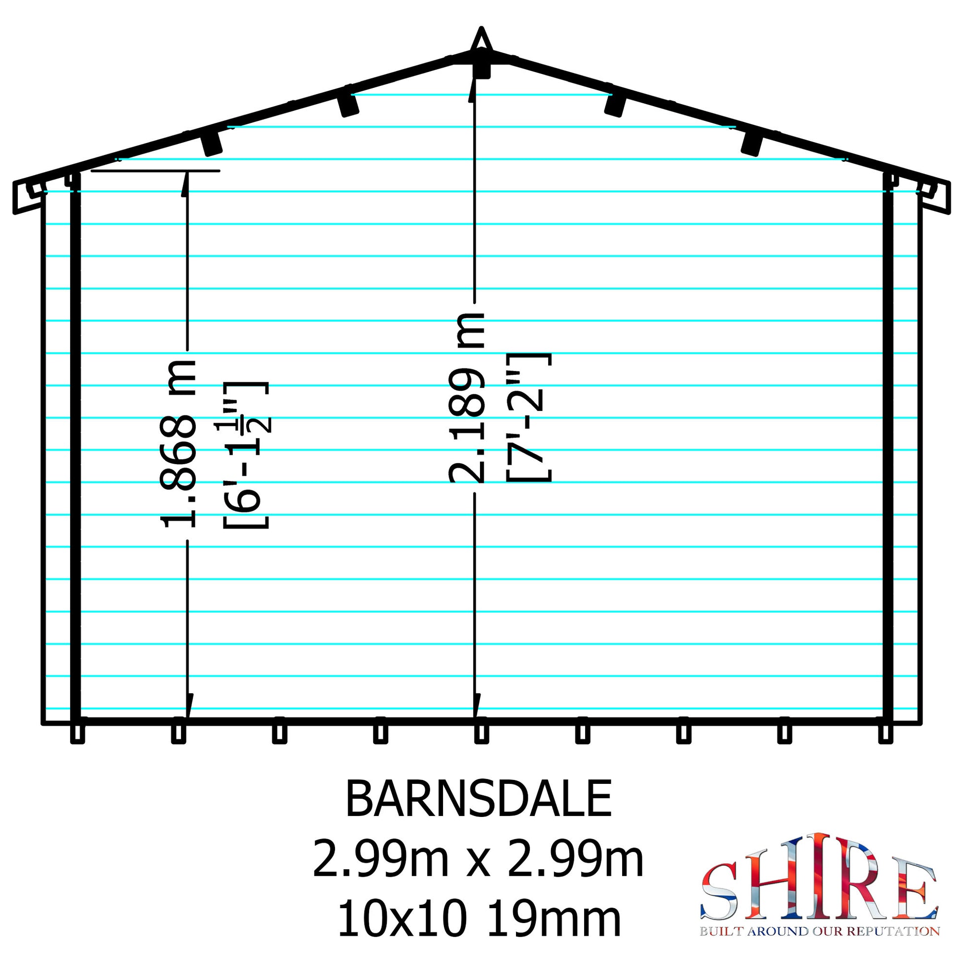 Shire Barnsdale 19mm Log Cabin 10x10