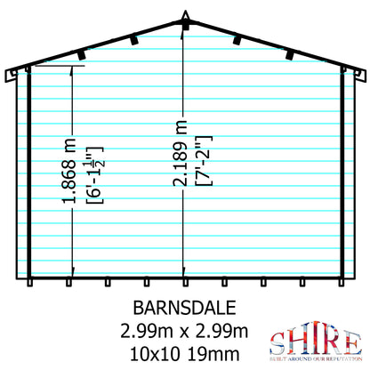 Shire Barnsdale 19mm Log Cabin 10x10