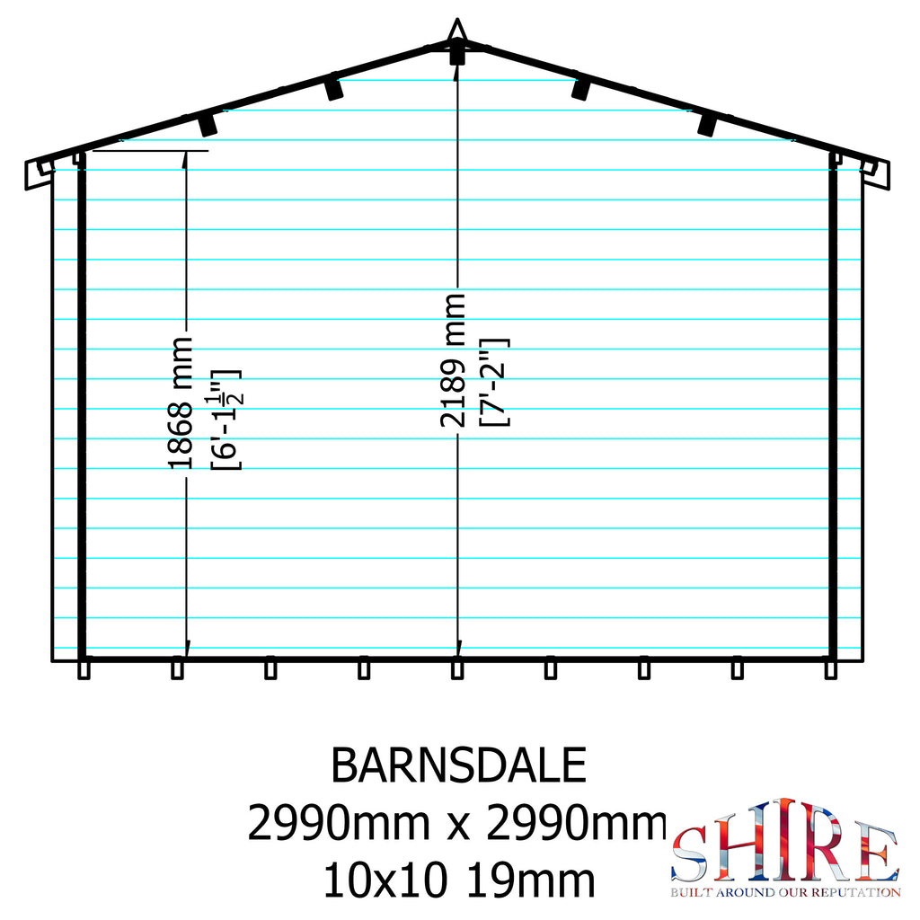 Shire Barnsdale 19mm Log Cabin 10x10
