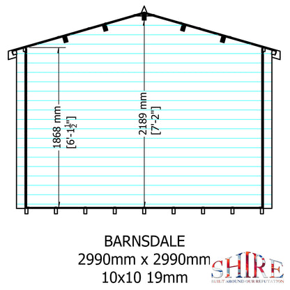 Shire Barnsdale 19mm Log Cabin 10x10