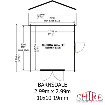 Shire Barnsdale 19mm Log Cabin 10x10