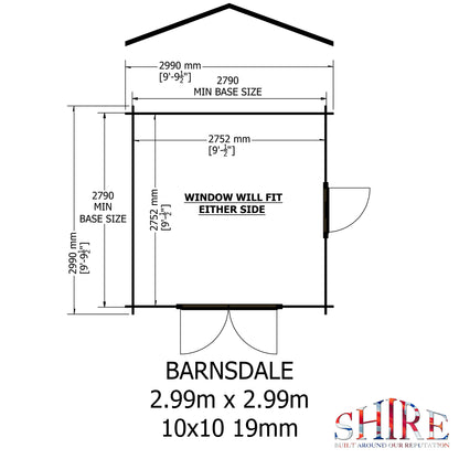 Shire Barnsdale 19mm Log Cabin 10x10