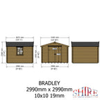 Shire Bradley 19mm Log Cabin 10x10