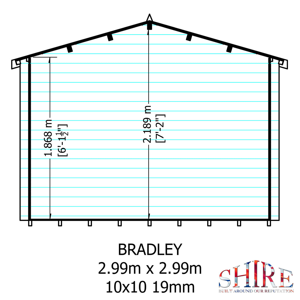 Shire Bradley 19mm Log Cabin 10x10