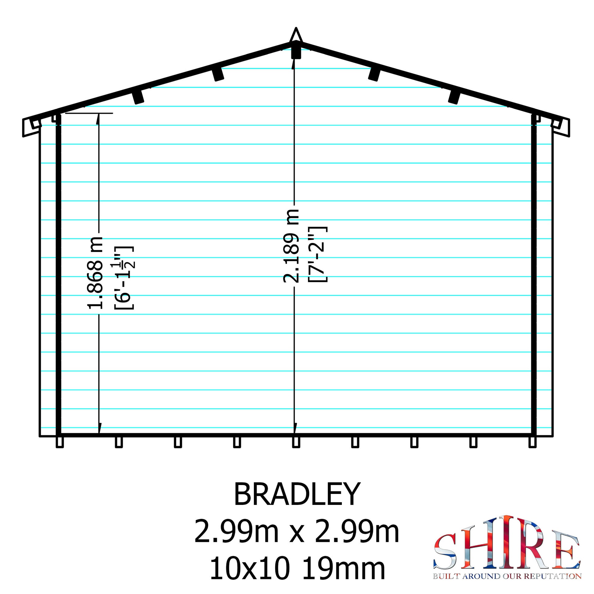 Shire Bradley 19mm Log Cabin 10x10