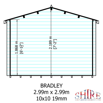 Shire Bradley 19mm Log Cabin 10x10