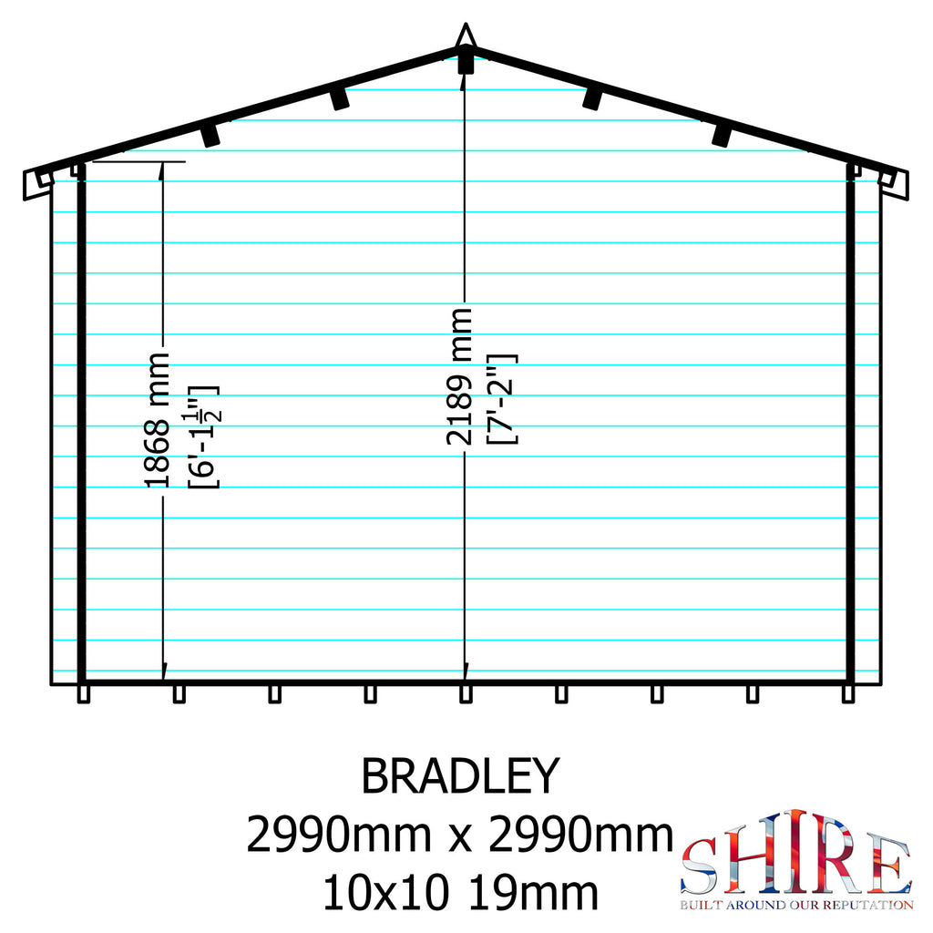 Shire Bradley 19mm Log Cabin 10x10