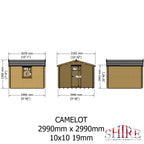 Shire Camelot 19mm Log Cabin 10x10