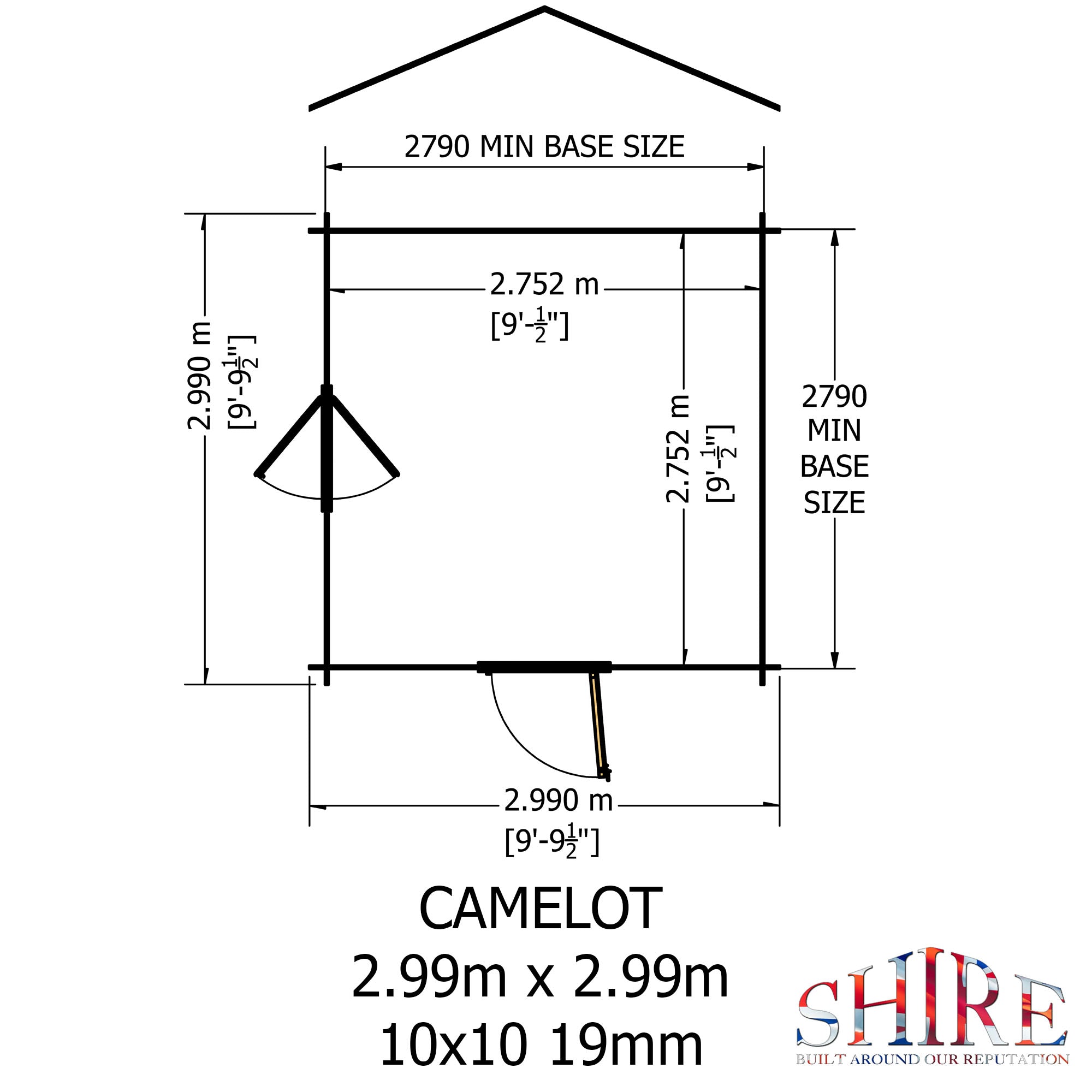 Shire Camelot 19mm Log Cabin 10x10