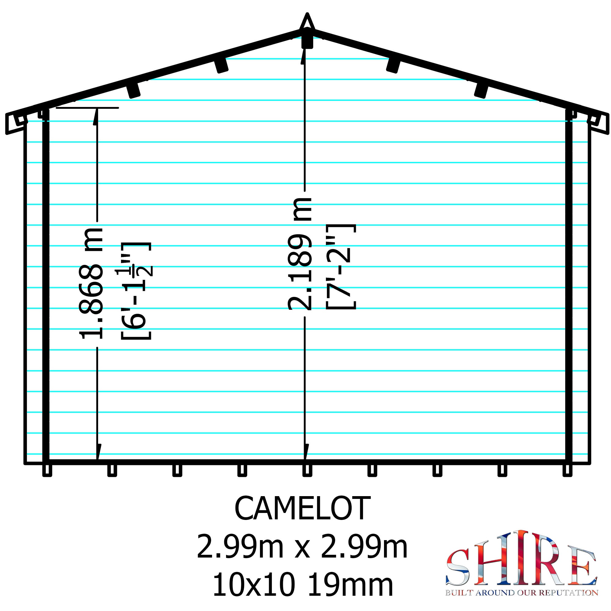 Shire Camelot 19mm Log Cabin 10x10
