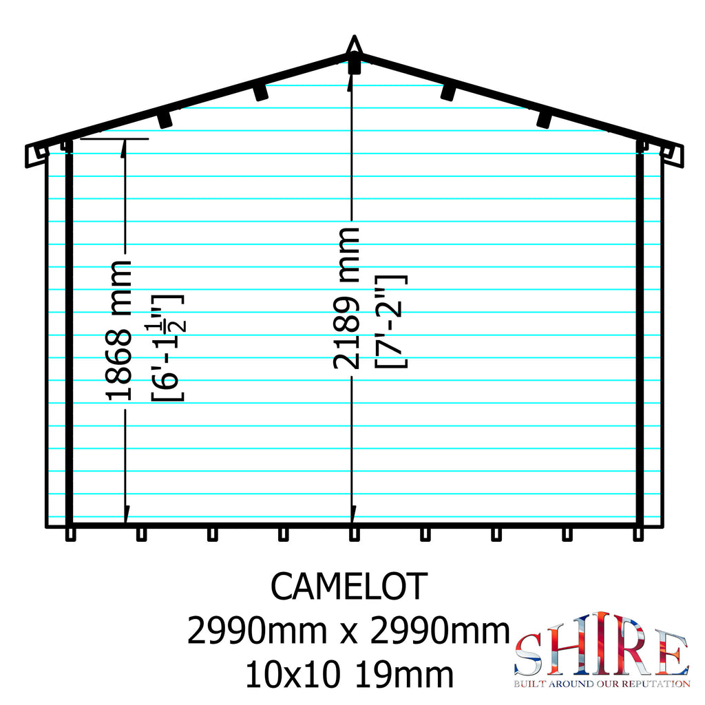 Shire Camelot 19mm Log Cabin 10x10