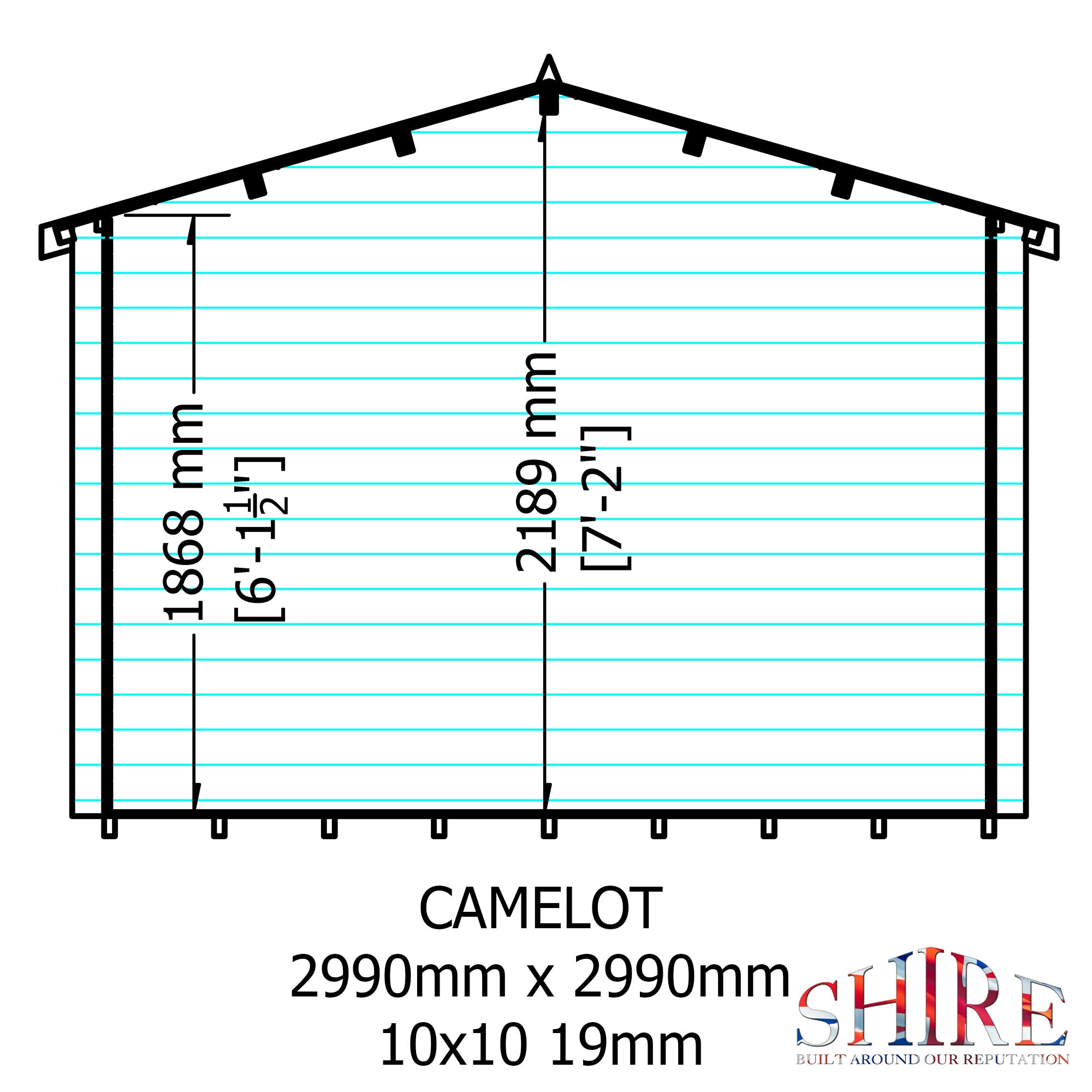 Shire Camelot 19mm Log Cabin 10x10
