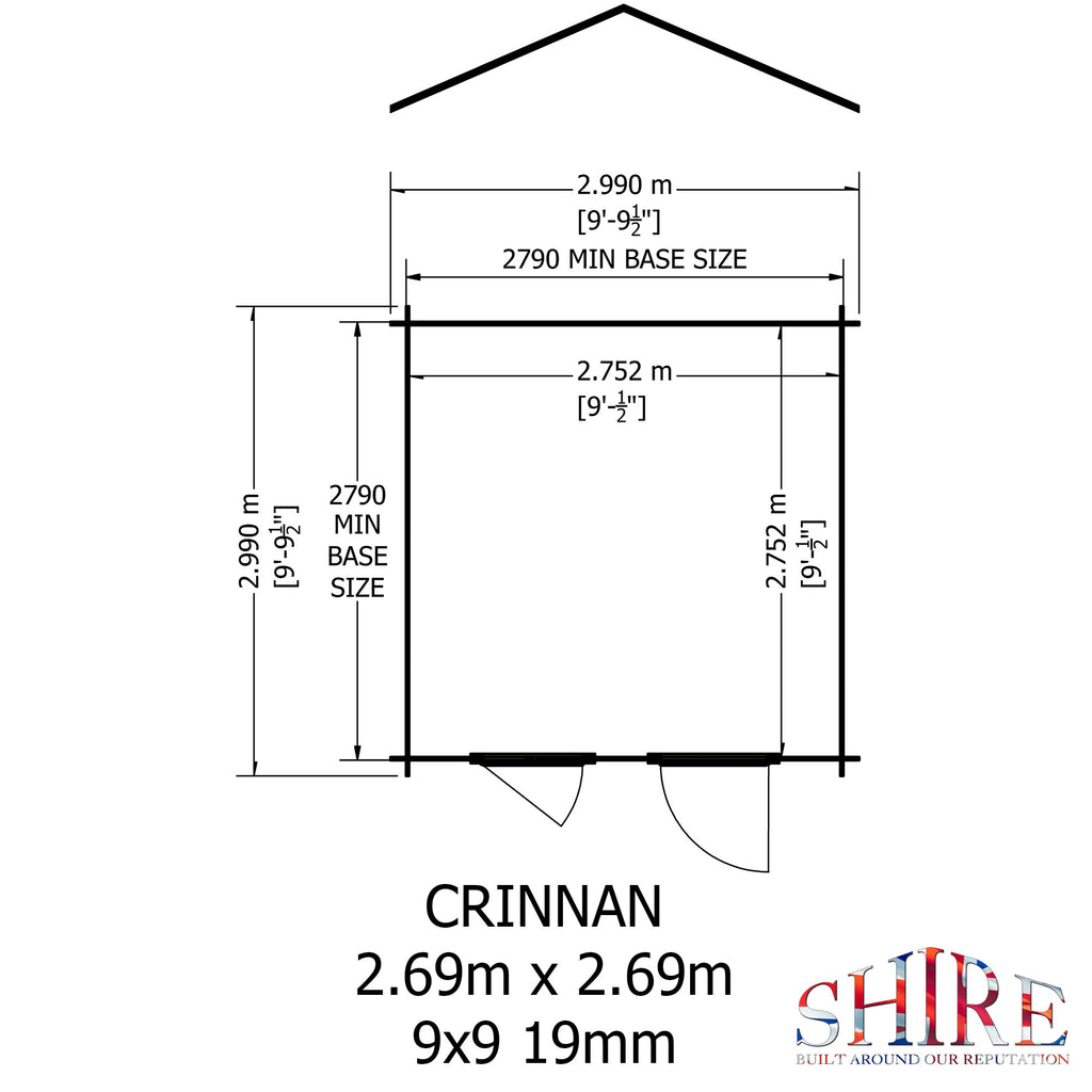 Shire Crinan 19mm Log Cabin 10x10