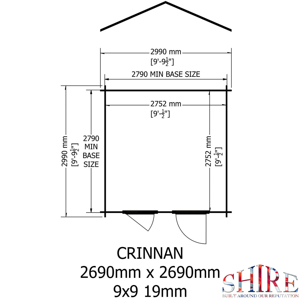 Shire Crinan 19mm Log Cabin 10x10
