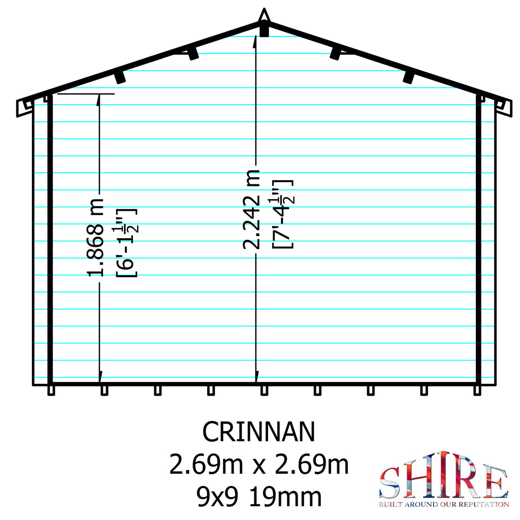 Shire Crinan 19mm Log Cabin 10x10