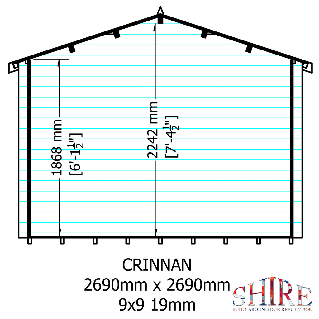 Shire Crinan 19mm Log Cabin 10x10