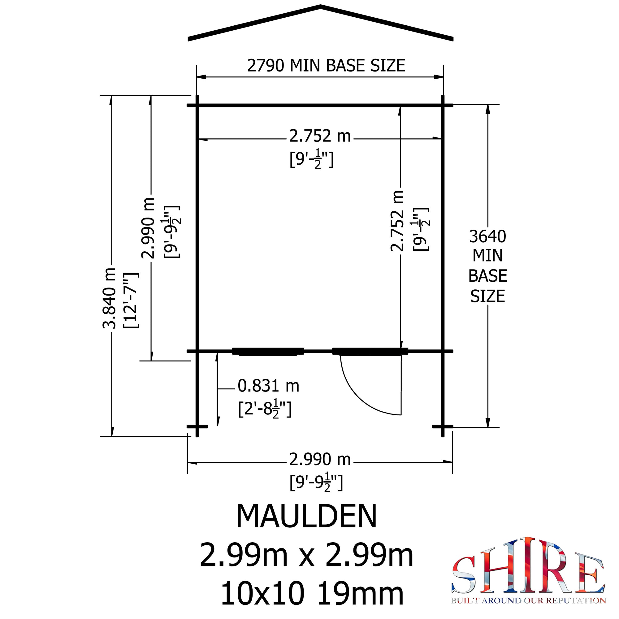 Shire Maulden 19mm Log Cabin With Veranda 10x10