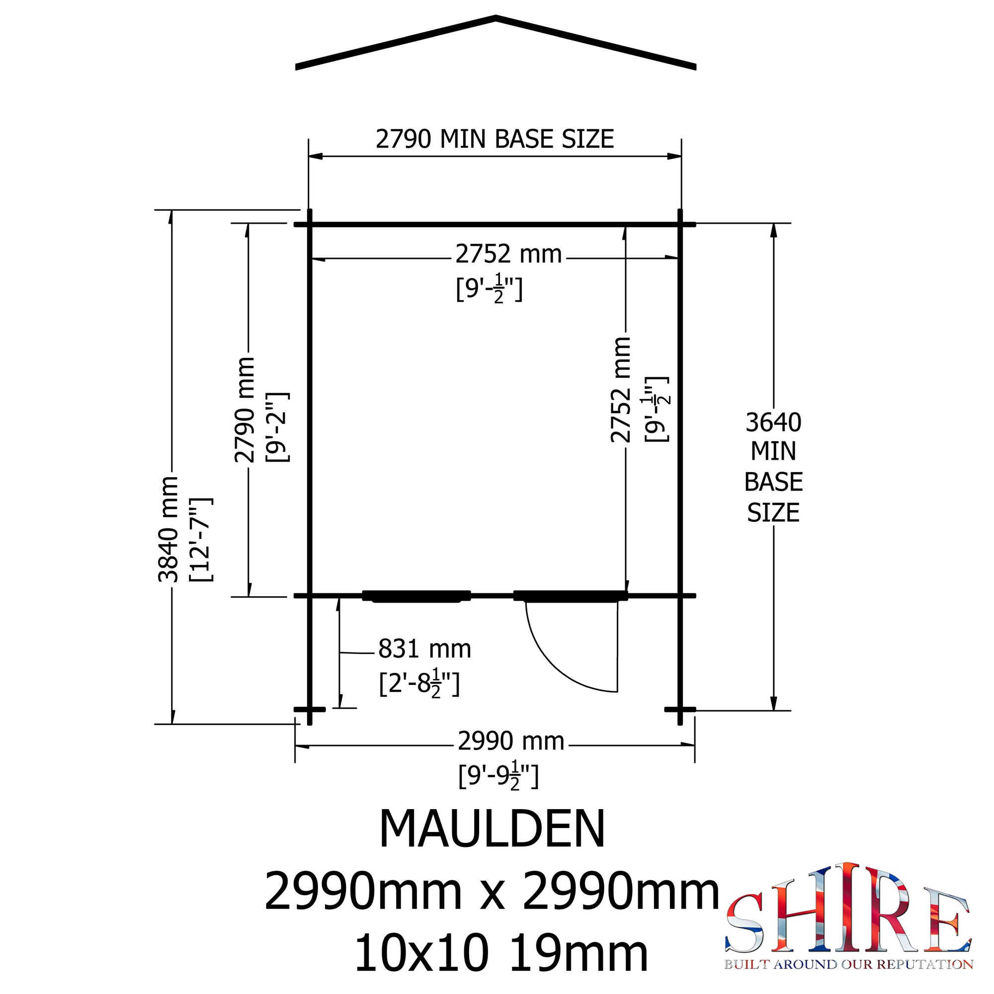 Shire Maulden 19mm Log Cabin With Veranda 10x10