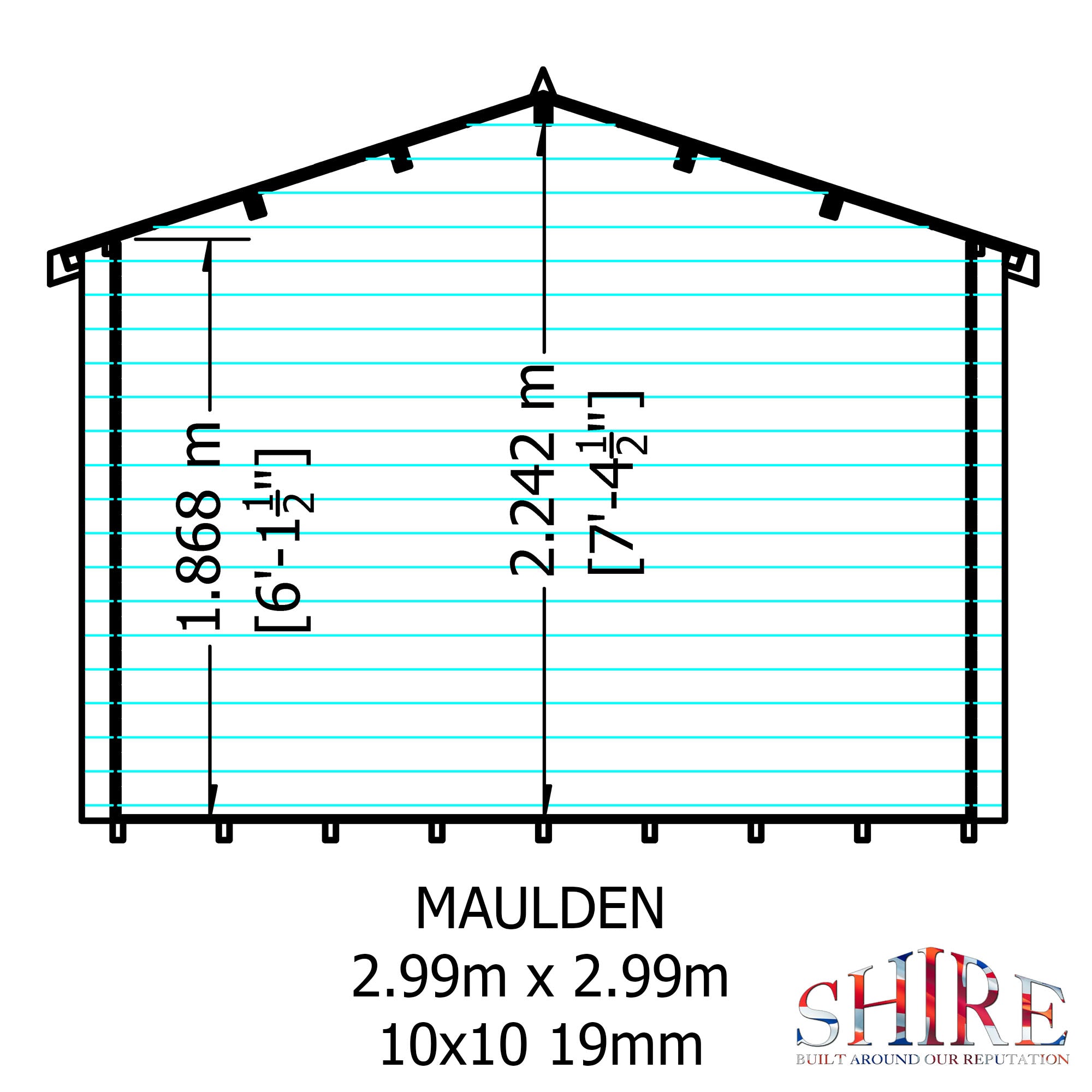 Shire Maulden 19mm Log Cabin With Veranda 10x10
