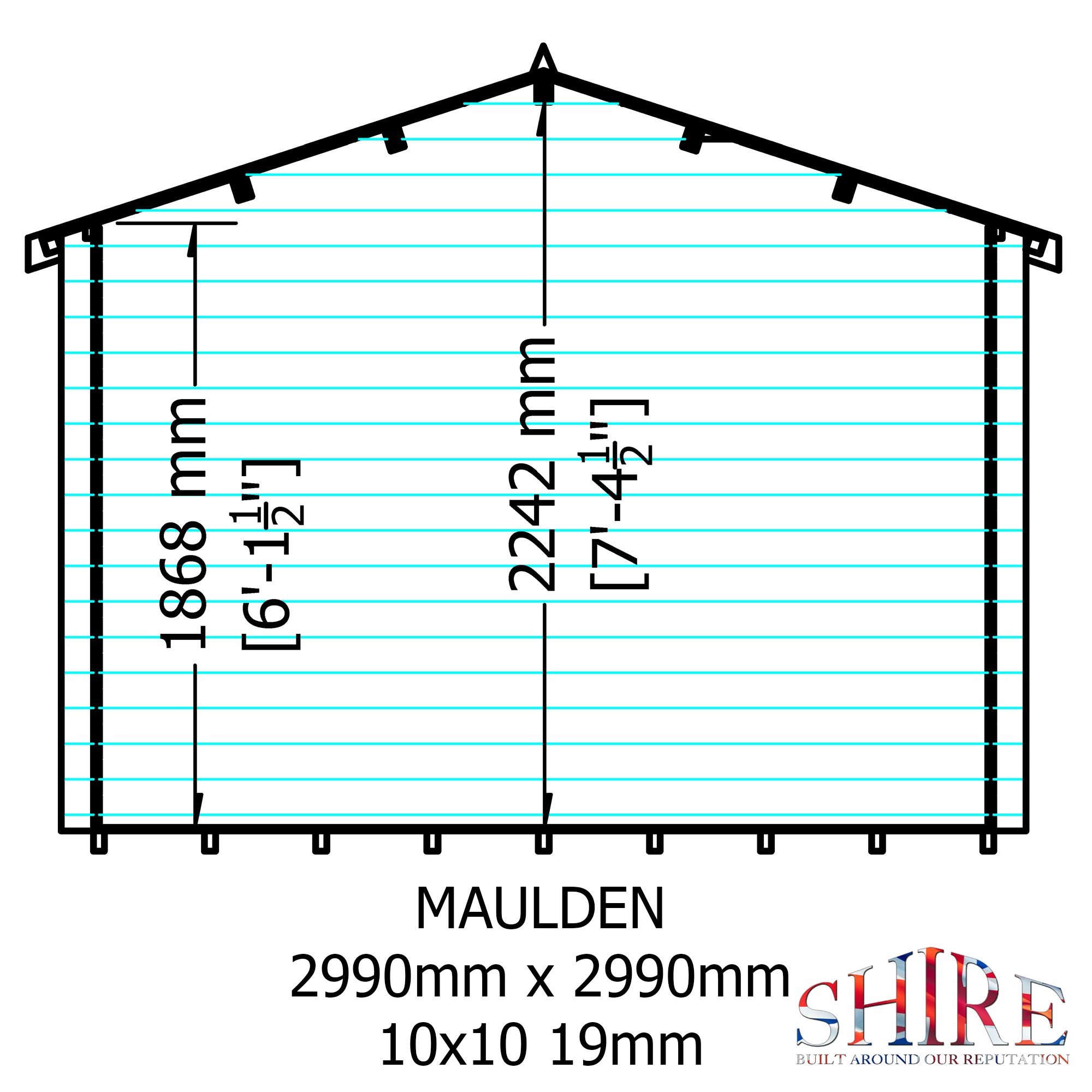 Shire Maulden 19mm Log Cabin With Veranda 10x10