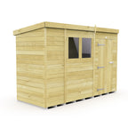 Elmstead Pent Shed Single Door With Windows External View