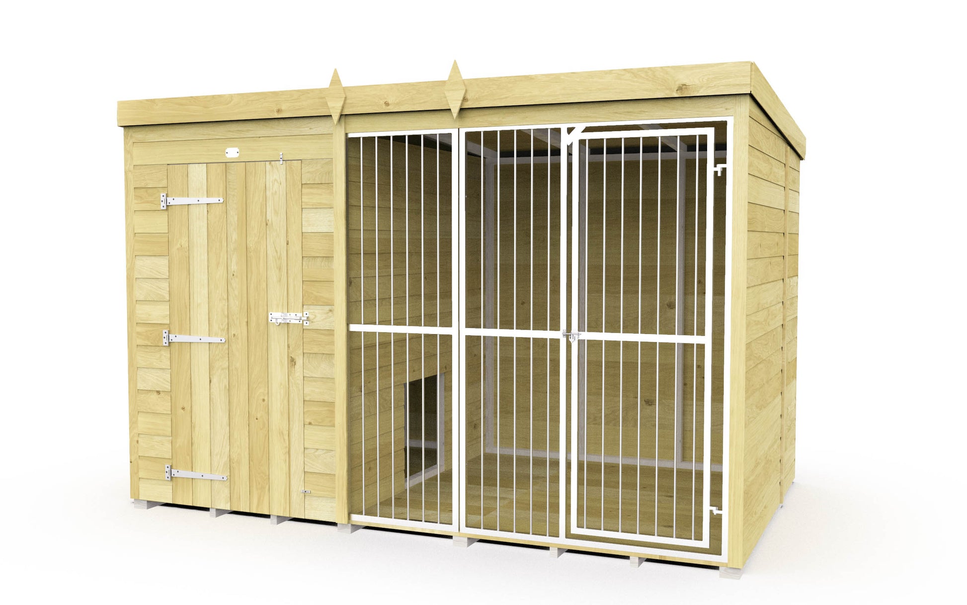 Elmstead Full Height Dog Kennel With Bars External View