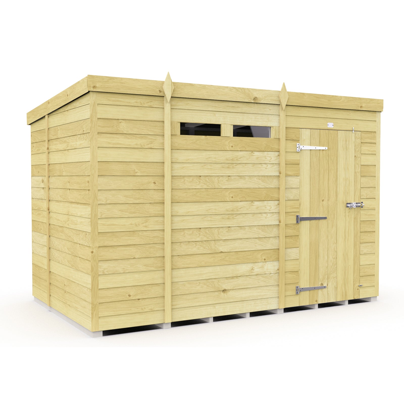 Elmstead Pent Security Shed Single Door External View
