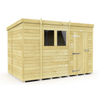 Elmstead Pent Shed Single Door With Windows External View
