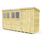 Elmstead Pent Shed Single Door With Windows External View