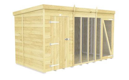 Elmstead Full Height Dog Kennel And Run External View