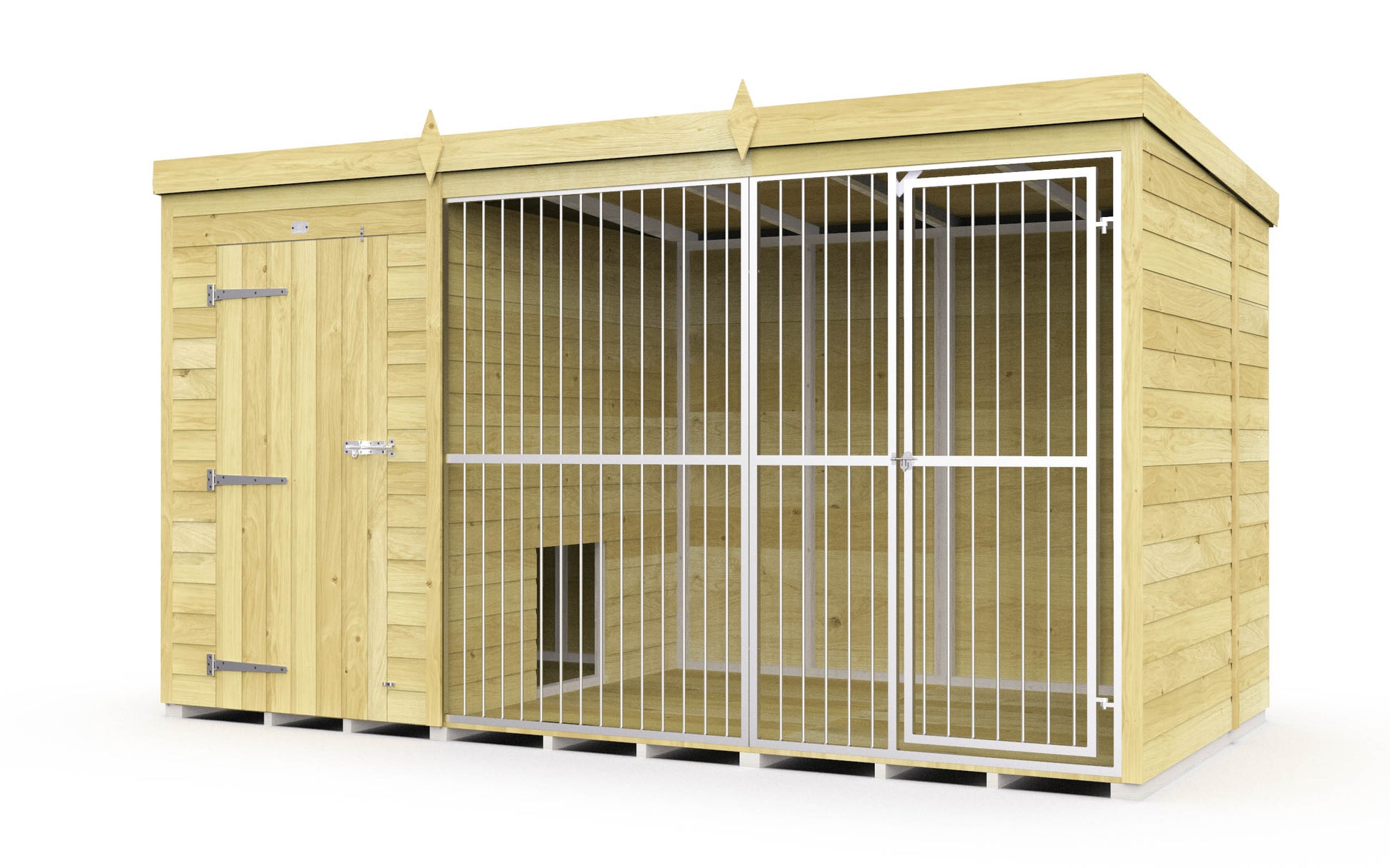 Elmstead Full Height Dog Kennel With Bars External View