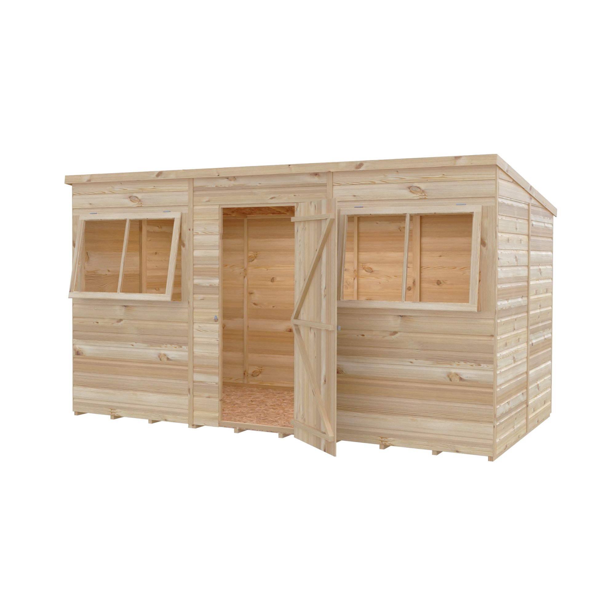 Shire Pent Shiplap Tongue & Groove Garden Shed 12x6