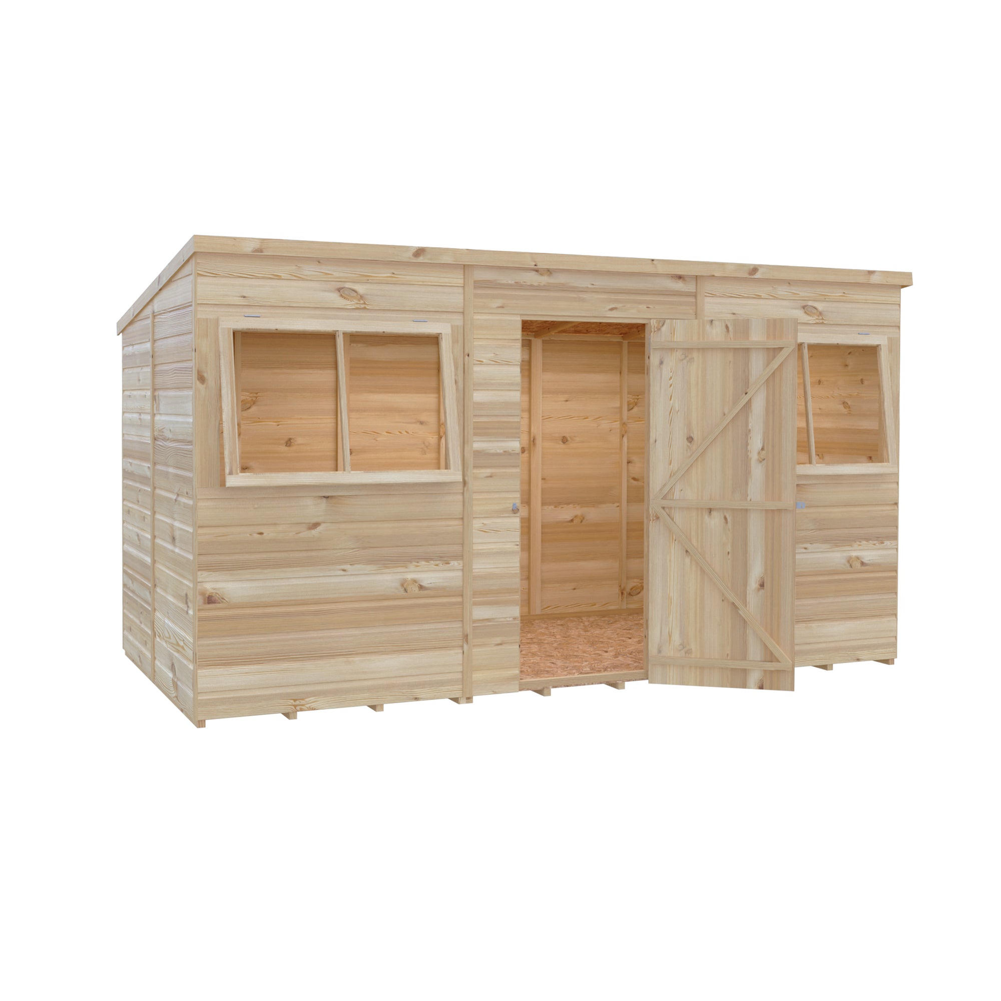 Shire Pent Shiplap Tongue & Groove Garden Shed 12x6