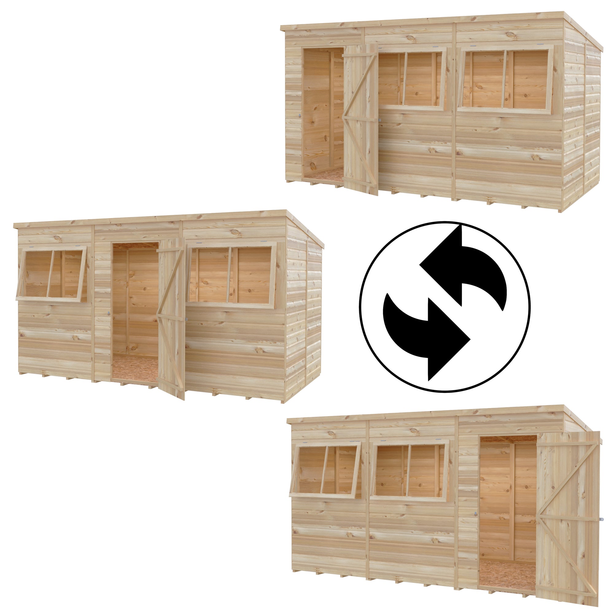 Shire Pent Shiplap Tongue & Groove Garden Shed 12x6