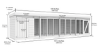 Elmstead Standard Height Dog Kennel And Run Dimensional Drawings