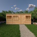 Shire Pent Shiplap Tongue & Groove Garden Shed 16x6