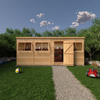 Shire Pent Shiplap Tongue & Groove Garden Shed 16x6