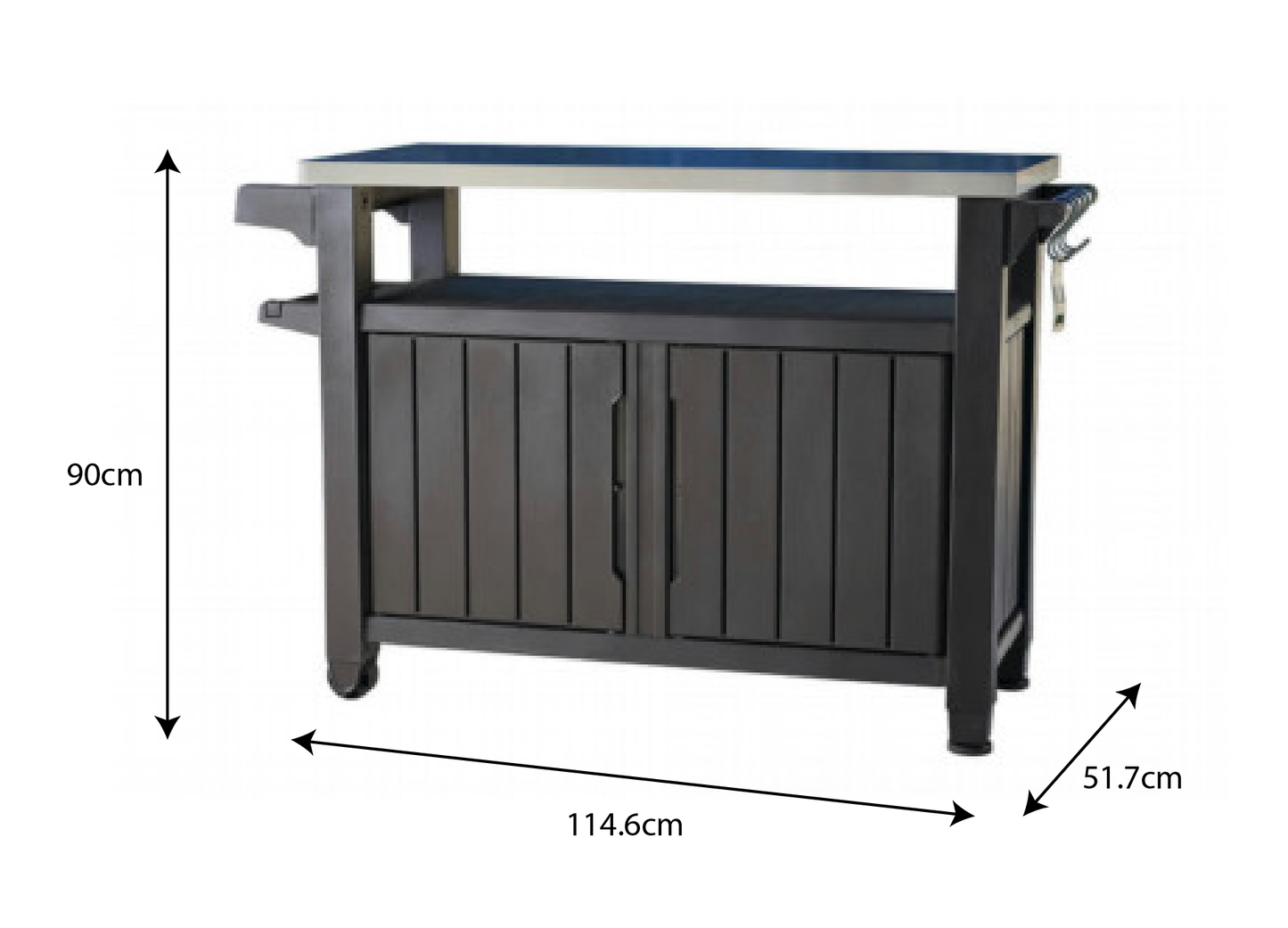 Keter Unity XL Outdoor Kitchen Prep Cart with Storage