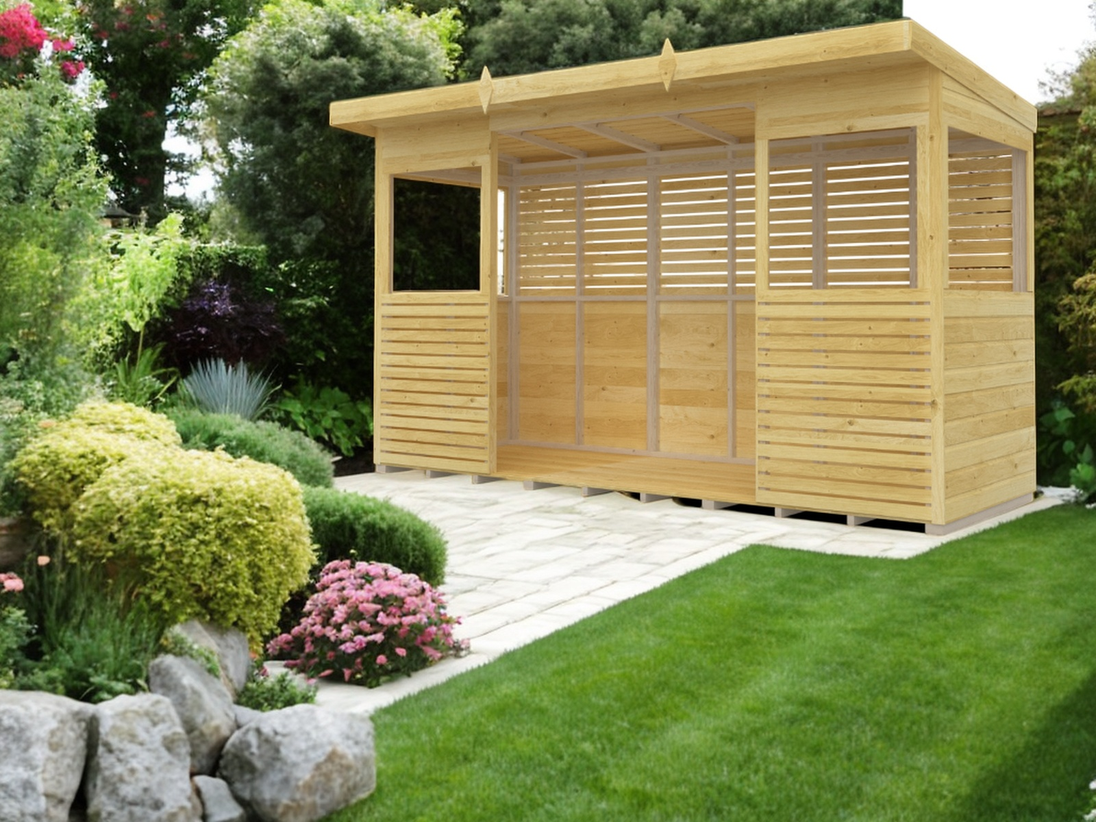 Elmstead Pent BBQ Shelter External View