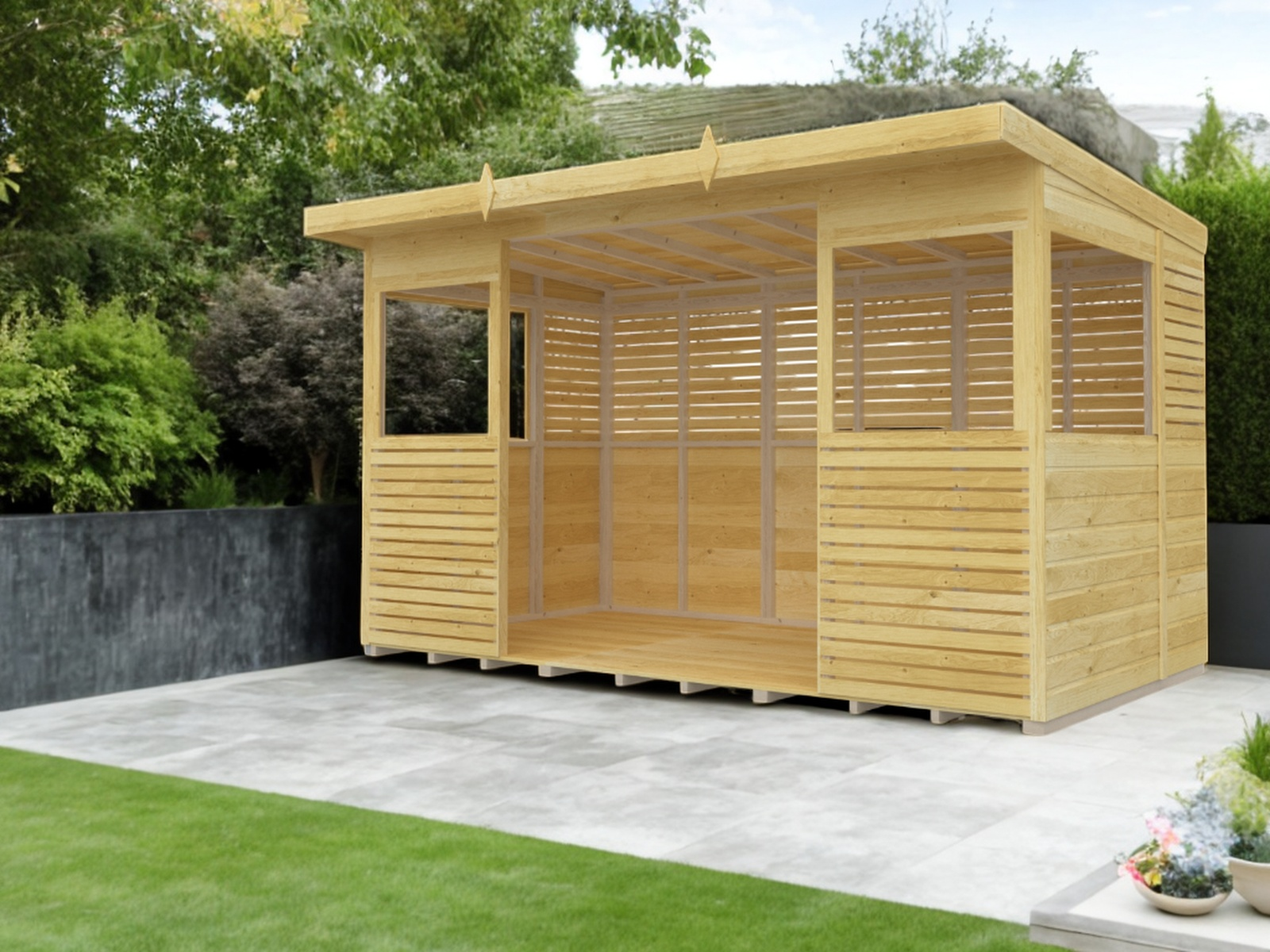 Elmstead Pent BBQ Shelter External View