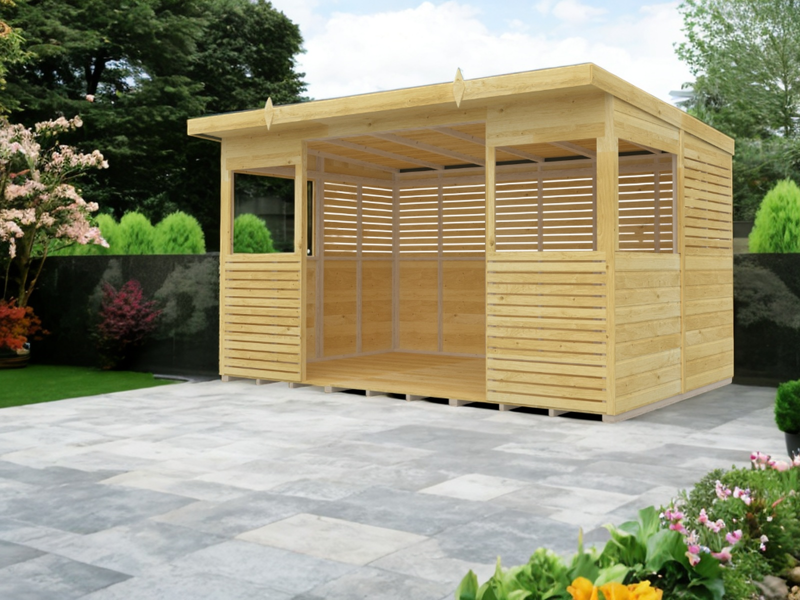 Elmstead Pent BBQ Shelter External View
