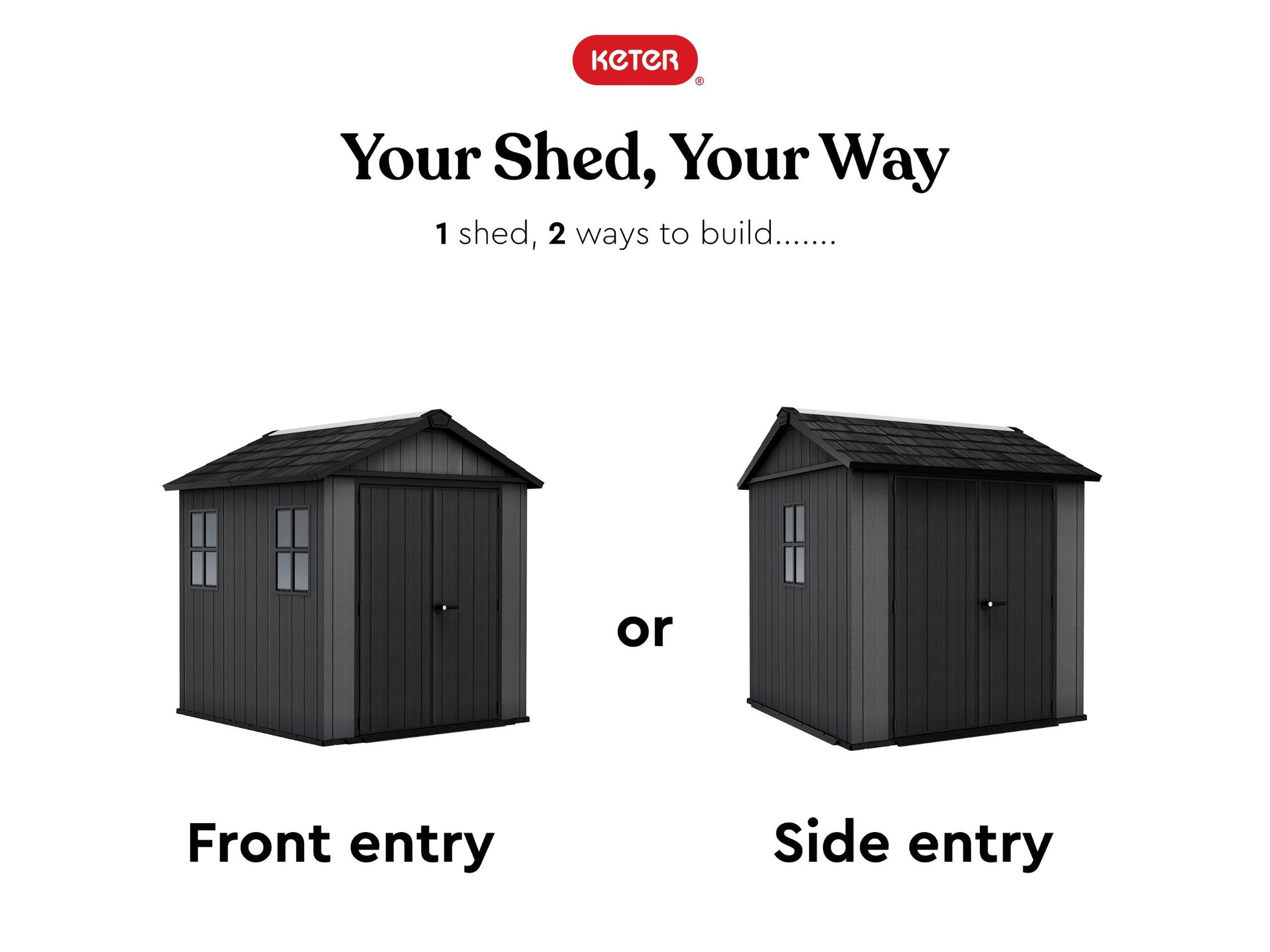 Keter Newton Plus Resin Shed Grey - 15 Year Guarantee