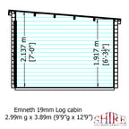 Shire Emneth Pent Log Cabin in 19mm Logs 10x13