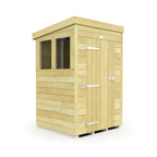 Elmstead Pent Shed Single Door With Windows External View