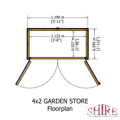 Shire Wooden Garden Store 4x2