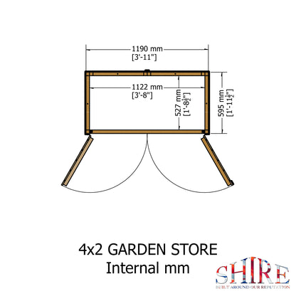 Shire Wooden Garden Store 4x2